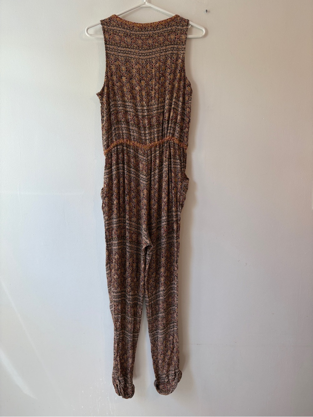 Anthropologie Lilka Danie Boho Print Jumpsuit Sleeveless Tie Waist Rayon Small - Picture 7 of 9